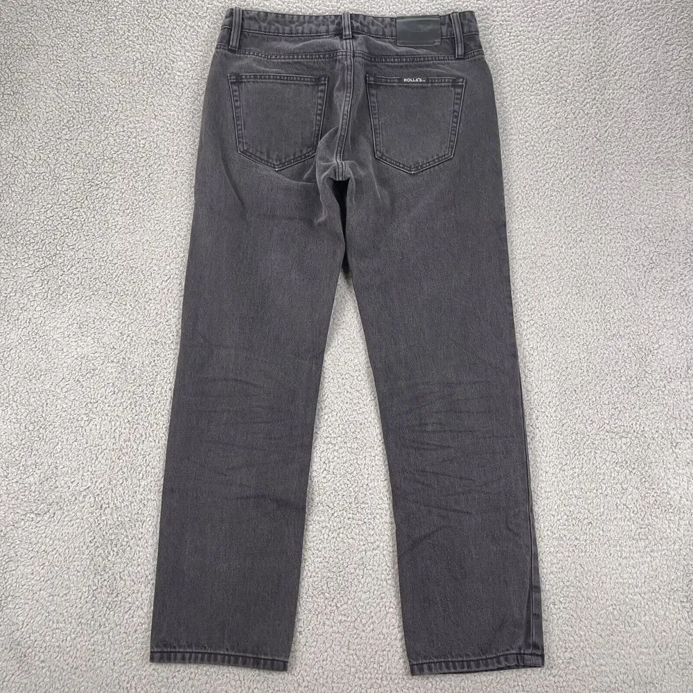 Rolla's Jeans Womens 30x32 Black Straight Leg Vintage Inspired Australian Denim - Picture 4 of 10